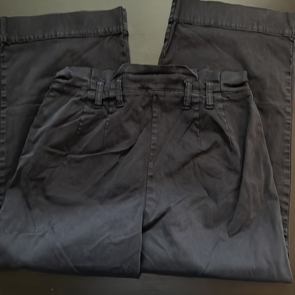 Cremiux paper bag cropped wide leg navy chinos pants Sz 6 - Picture 4 of 5